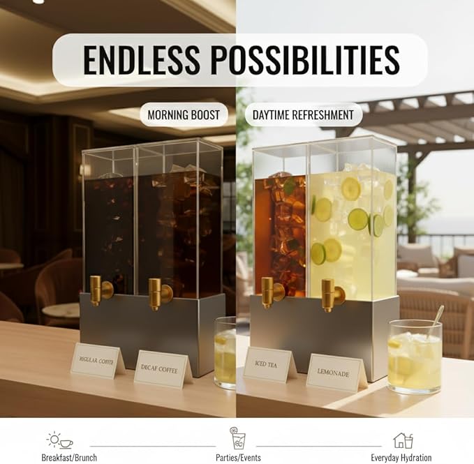 1.25 Gallon Dual Acrylic Beverage Dispenser - Image 8