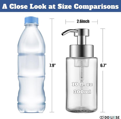 Glass Foaming Hand Soap Dispenser, 10 oz Easy Refill Bathroom Soap Dispenser - Image 3