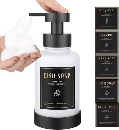 Luxspire Foaming Soap Dispenser, Glass Foam Pump Soap Dispenser, Non-Slip Hand by Luxspire