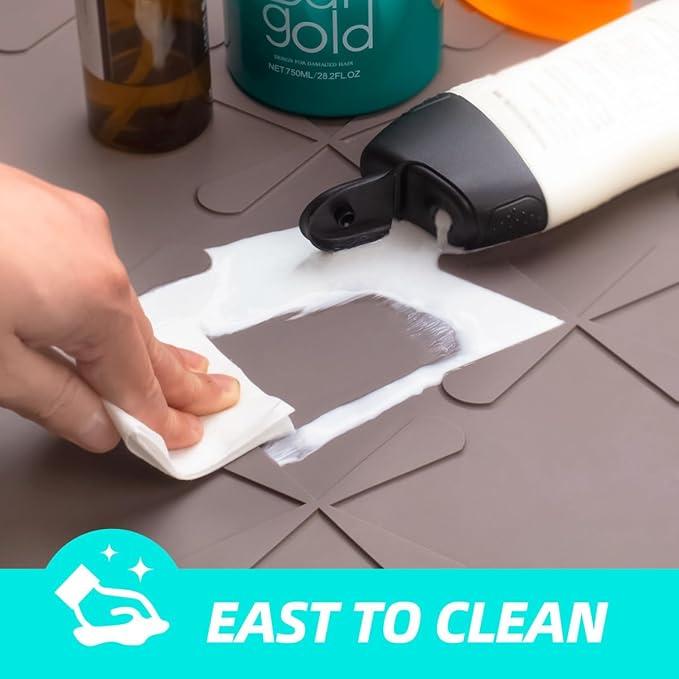 SIKADEER Waterproof Under Sink Mat 22x19, Raised Edge Silicone Mat Under Sink - Image 6
