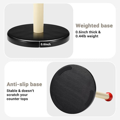 Paper Towel Holder, Cute Wooden Red Ball Kitchen Roll Stand Organizer - Image 4