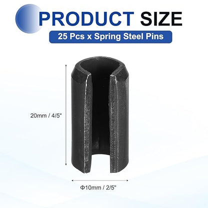 MECCANIXITY 25Pcs Slotted Split Roll Pins 2/5 Inch Dia. 4/5 Inch Length 65Mn - Image 2