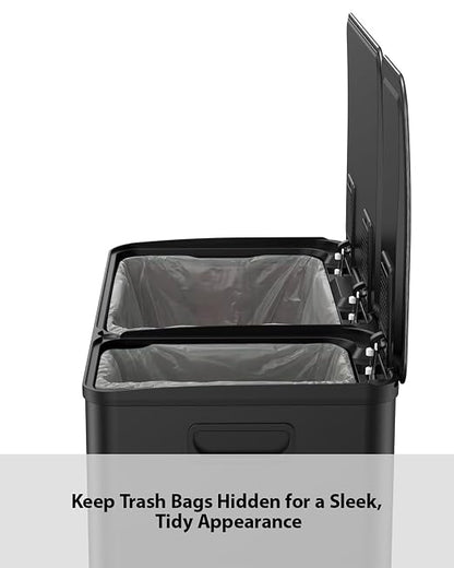 Lovewind Double Trash Can Kitchen, 13+5.5 Gallon Stainless Steel Dual Trash and - Image 6