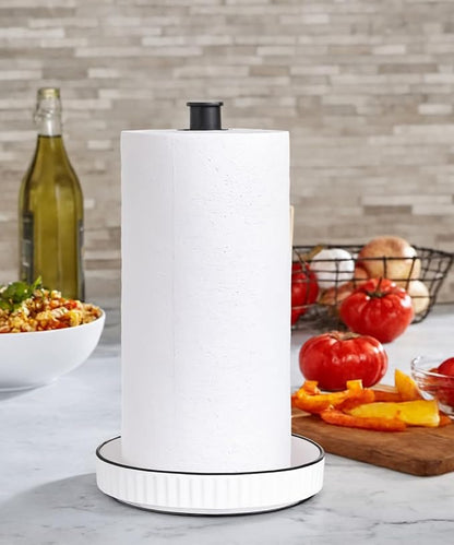 VROOMIUM Black Paper Towel Holder Countertop, Ceramic Base Easy-to-Clean - Image 5