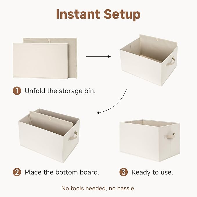 StorageWorks Fabric Closet Organizers and Storage Bin, Foldable Shelf Baskets - Image 8