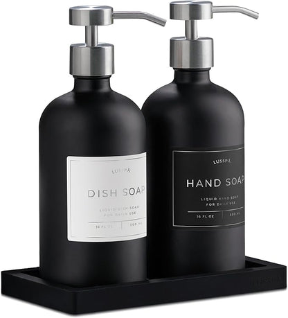 Glass Soap Dispenser Set of 2 by Unknown