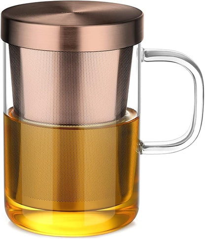 ecooe Tea Infuser Mug 16.9oz Glass Tea Cup by ecooe