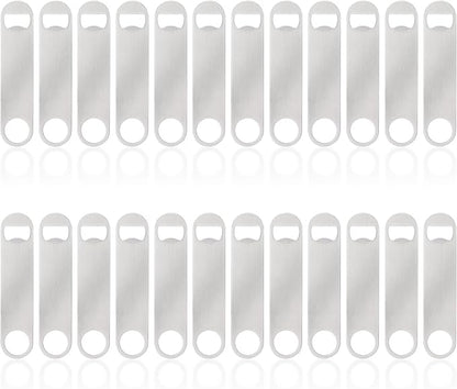 24 Pack Flat Beer Bottle Opener 7 inch Heavy Duty Stainless Steel Flat Bottle by Ohiyoo
