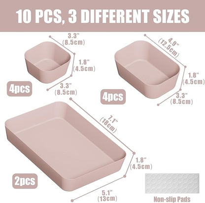 Plastic Drawer Organizers, Bathroom and Vanity Organizer Plastic Tray, Makeup - Image 2