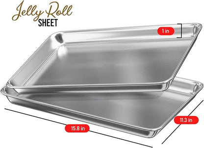 Eatex Aluminum Baking Sheet, Steel Cookie Sheet, 15” x 10” Baking Pan, Warp - Image 2