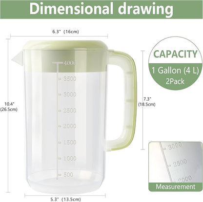 Clear Plastic Pitcher with Lid, 2 Pack Clear Water Pitcher - Image 3