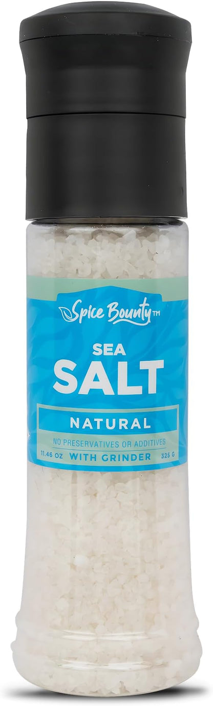 Spice Bounty - Natural Sea Salt Grinder 11.46 oz – Coarse Sea Salt Crystals by JaybeesNutsDriedFruit