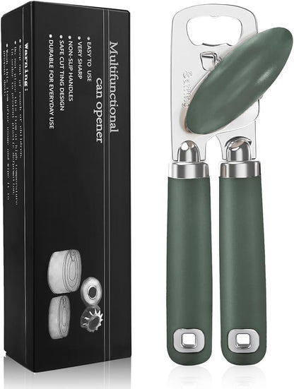 Safring Can Opener Manual, Heavy Duty Stainless Steel Smooth Edge Can Opener by Safring