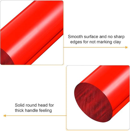 HARFINGTON Acrylic Clay Roller 6 Inch x 1 Inch Solid Non-Stick Plastic Round - Image 4