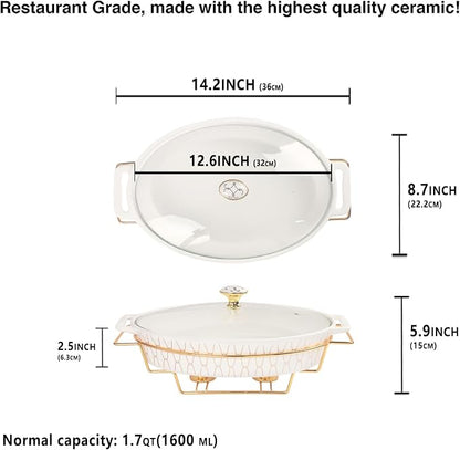 12" x 8" Ceramic Oval Casserole Dish - Image 2