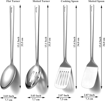 Homquen Stainless Steel Kitchen Utensils Set 4pcs, Cooking Utensils Set - Image 2