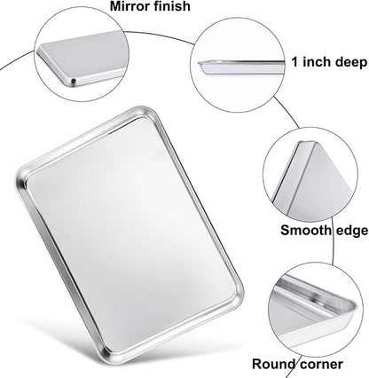TeamFar Baking Sheet, Stainless Steel Baking Pan Cookie Sheet, Healthy & Non - Image 7