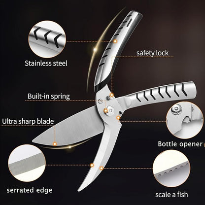 Kitchen Shears Heavy Duty, Stainless Steel Sharp Poultry Kitchen Scissors - Image 5