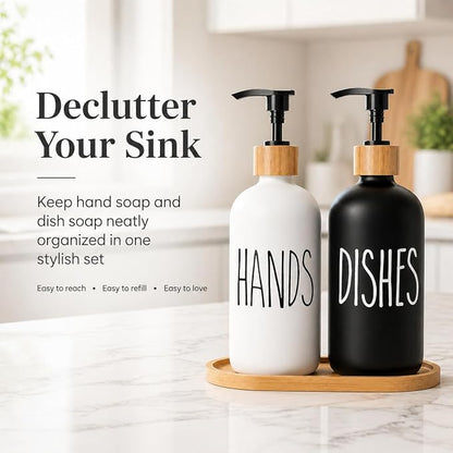 Dish Soap Dispenser for Kitchen Sink.Glass Hand Soap Dispenser, Modern - Image 2