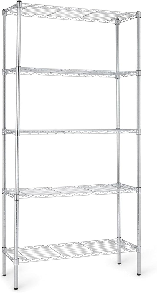 Amazon Basics 5-Shelf Adjustable Heavy Duty Steel Wire Rack, Space Saving by AmazonBasics