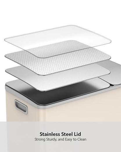 Lovewind Double Trash Can Kitchen, 13+5.5 Gallon Stainless Steel Dual Trash and - Image 5