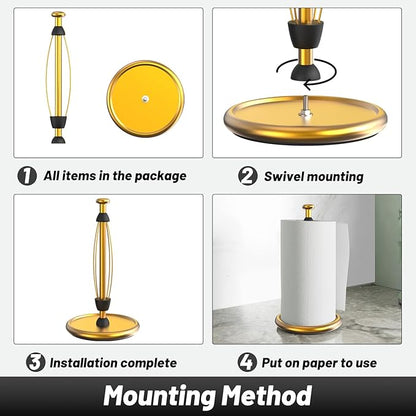 VEHHE Gold Paper Towel Holder Countertop - Image 5