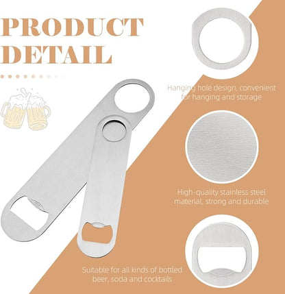24 Pack Flat Beer Bottle Opener 7 inch Heavy Duty Stainless Steel Flat Bottle - Image 3