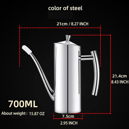 KSENDALO Stainless Steel Olive Oil Dispenser - 24oz/700mL Leakproof Oil Bottle - Image 2
