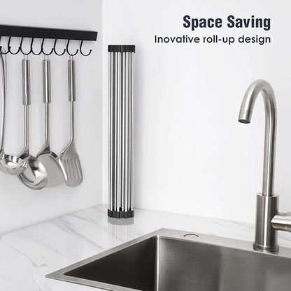 Tomorotec 17.7" x 15.5" Roll Up Dish Drying Rack Over Sink Drying Rack Sink - Image 3