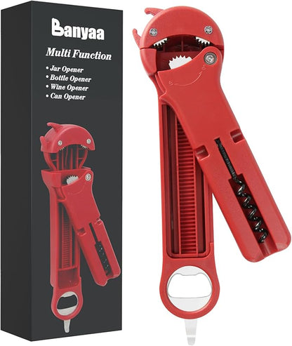 7 in 1 Jar Opener Bottle Opener and Wine Opener by Banyaa