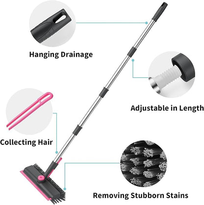 AIR U+ Floor Scrub Brush with Long Handle, 3 in 1 Scrape and Heavy-Duty Stiff - Image 5