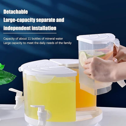 Beverage Dispenser for Fridge, 5.5 L/1.5 Gallon Rotating Plastic Drink Dispenser - Image 3