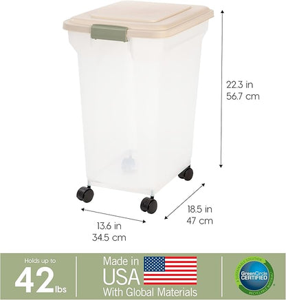 IRIS USA Airtight Dog Food Storage Container, WeatherPro, Removable Wheels - Image 3