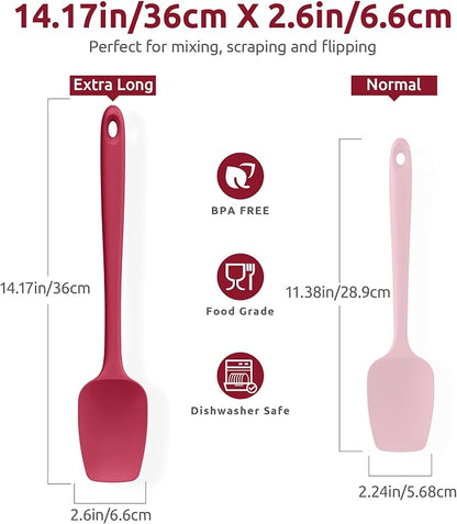 U-Taste Extra-Long 600ºF Heat Resistant Spatula Spoon: 14" Silicone Spoonula - Image 2