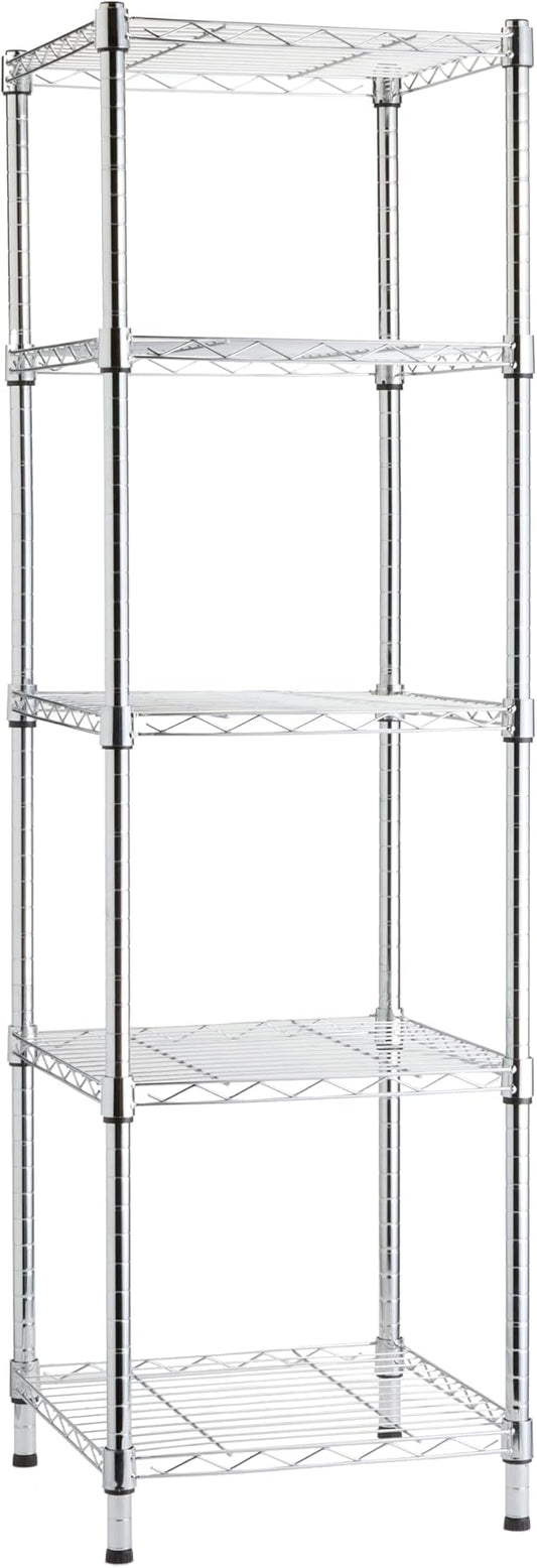 Amazon Basics 5-Shelf Tower Adjustable Storage Shelving Unit, 150 lbs Per Shelf by AmazonBasics