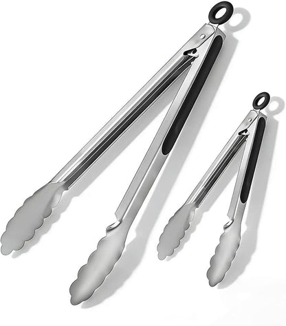 Stainless Steel Grill Tongs Set, Heat Resistant Metal Food Tongs by Unknown