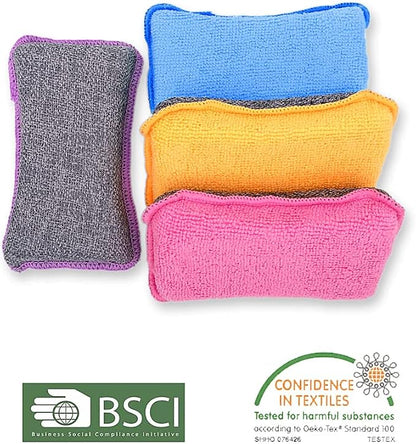 UPSTAR Kitchen Sponges for Dishes, Microfiber Cleaning Scrubber, Non-Scratch - Image 6