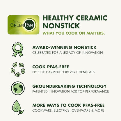 GreenPan Chatham Hard Anodized Healthy Ceramic Nonstick 10 Piece Cookware Pots - Image 10