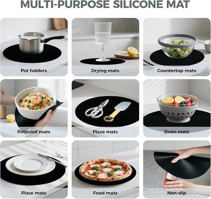 12" Large Microwave Splatter Cover & Silicone Mat, Foldable Food Cover and - Image 6