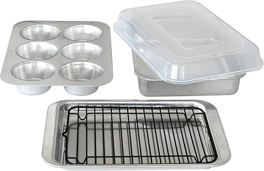 Nordic Ware Naturals 5 Piece Compact Pan Set, Toaster Oven, Counter Ovens by NordicWare