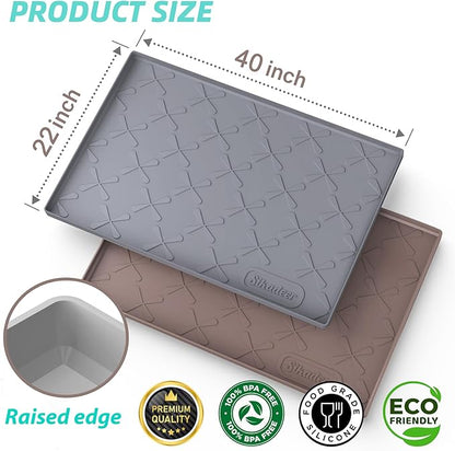 SIKADEER 40" x 22" Under Sink Mat Waterproof, Silicone Mat Kitchen Drawer Shelf - Image 3