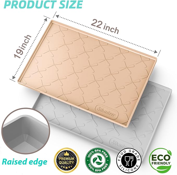 SIKADEER Waterproof Under Sink Mat 22x19, Raised Edge Silicone Mat Under Sink - Image 3