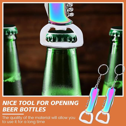 Ziliny 24 Pcs Bottle Opener Keychain Bulk Wine Bottle Beer Opener Keychain - Image 5