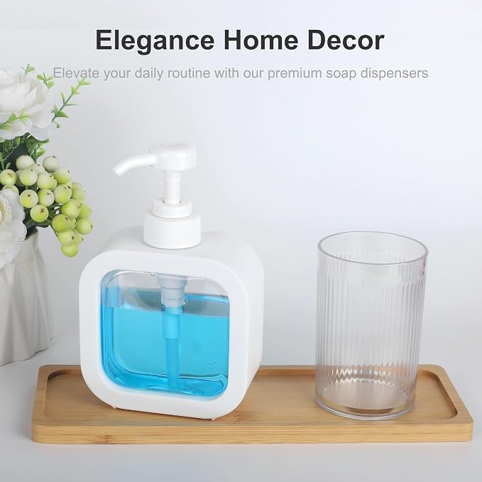 Modern Soap Dispenser for Bathroom and Kitchen Sink, Small Hand Soap Plastic - Image 2