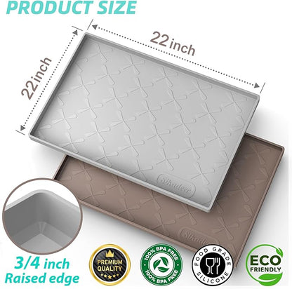 SIKADEER 22" x 22" Under Sink Mat Waterproof, Silicone Mat Kitchen Drawer Shelf - Image 2