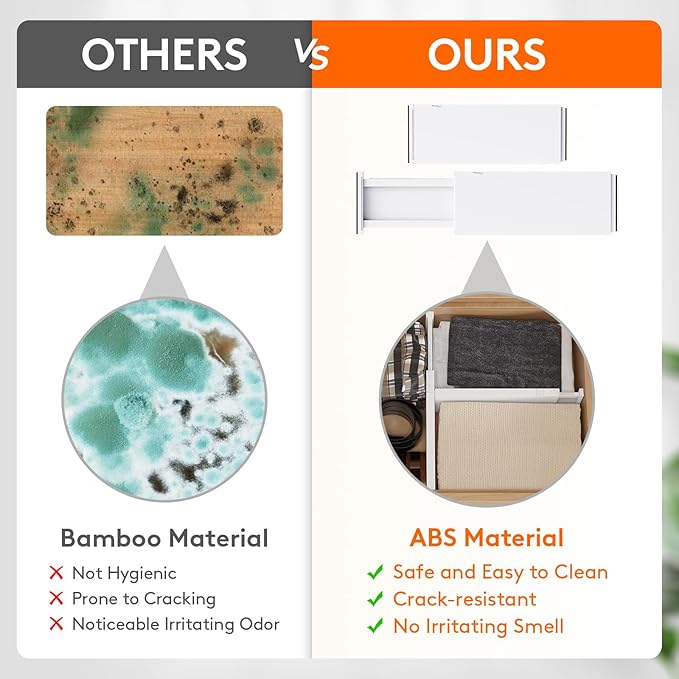 Lifewit 4 Pack 5" High Drawer Dividers 34-56cm/13.5-22" Adjustable Drawer - Image 7
