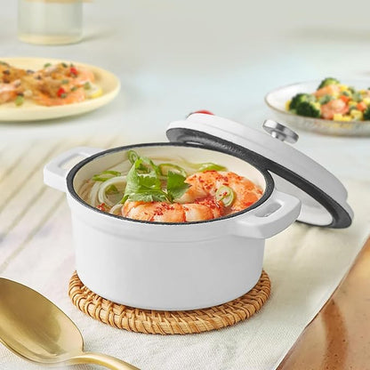 Flavehc Mini Cocotte 16 oz Mini Dutch Oven 0.5 qt. Cast Iron Garlic Roaster - Image 9