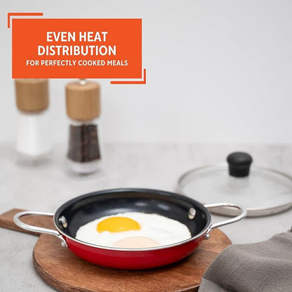 IMUSA Mini Fry Pan 5.8” Nonstick Skillet, Caribbean Red Ceramic Egg Pan - Image 5