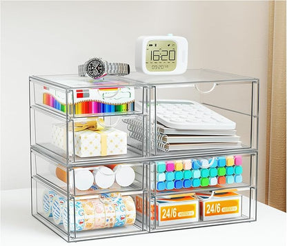 YFXCVSL Clear Stackable Storage Drawers, Acrylic Makeup Organizer - Image 2
