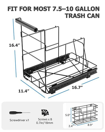 Bulado Pull Out Trash Can Under Cabinet, Under Sink Trash Can Kit - Image 3